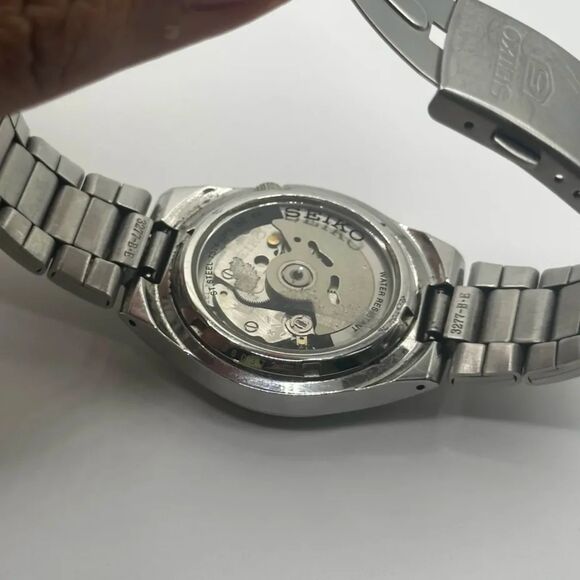 Seiko 5 Automatic 12 Jewels 37MM Skeleton Backcase Wristwatch 7S26-02F0 - Picture 5 of 7